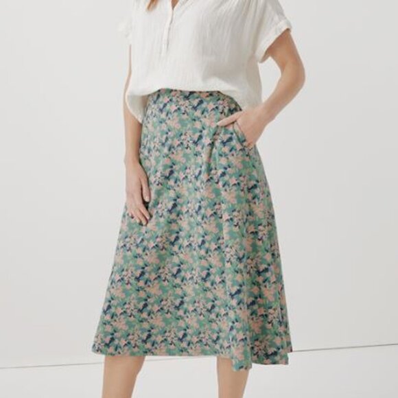 Pact Fit & Flare Midi Skirt NWOT - Picture 1 of 10